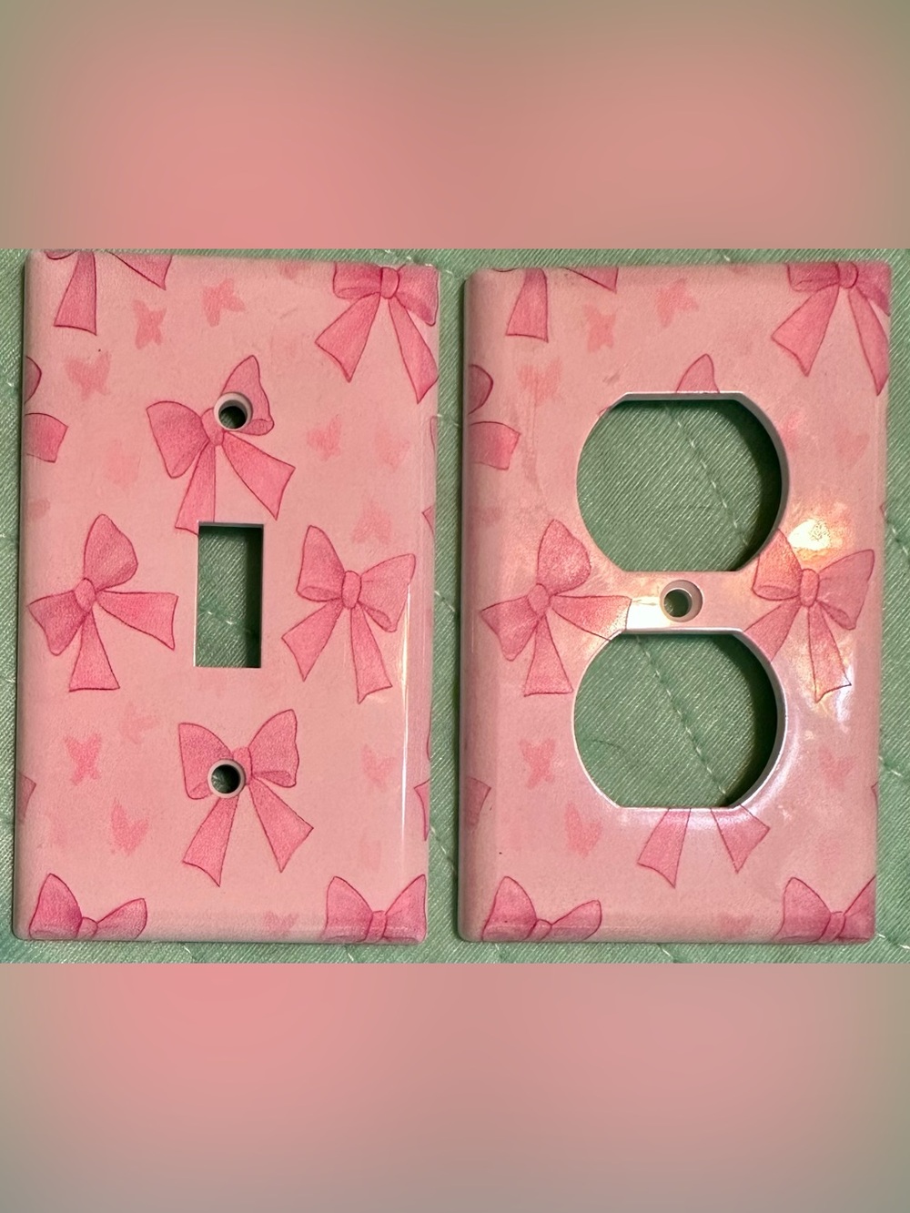 Pink Bow Pattern Decorative Outlet and Switch Covers
